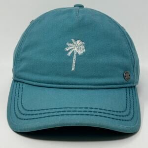 ROXY Womens Hat Baseball Cap Palm Tree Surfer Surfing Snowboarding Snapback Blue
